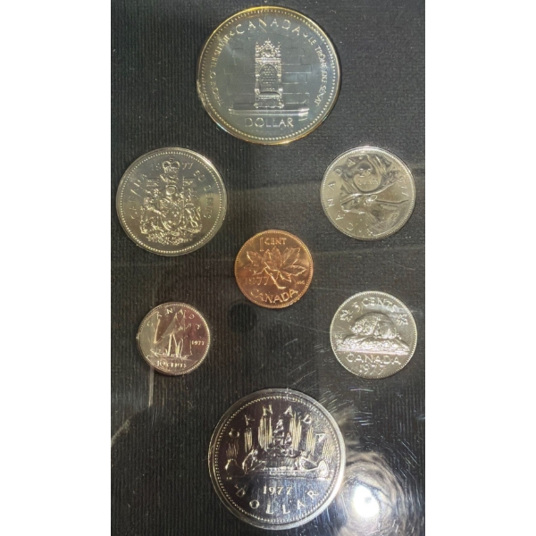 1977 Canadian Specimen Set With 50% Silver Dollar 23.33 Grams