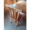 Image 3 : Beautiful Handmade Pine Table & 4 Chairs 59 w, 30 h, 38 d.  Chairs 15 1/2 w, 35 h, 17 d