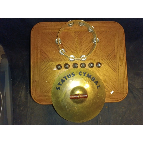 Musical Instrument Collection Including a Cymbal 