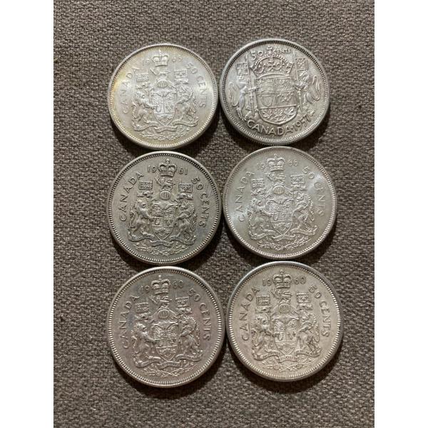 Canadian 50-cent Pieces 11.66 g Silver (.800)