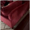Image 3 : Velvet Red 3 Seater Couch, Well Loved - 86W, 40D, 34T 