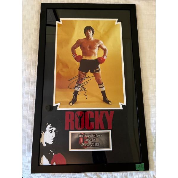 Rocky Photograph Hand Signed By Sylvestor Stallone  W20" H32"