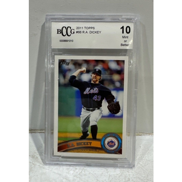 R A Dickey 2011 Topps  Collector Baseball Card in case