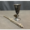 Image 2 : Sterling Silver Kiddush Cup and Filigree Torah Pointer Yad