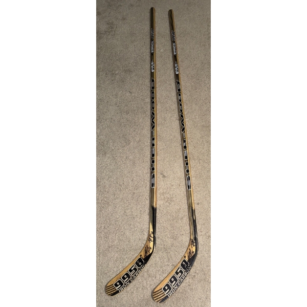 Two Autographed Iron Carbon Sherwood Hockey Sticks-Autographer Unknown