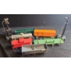 Image 1 : Model Trains: Two Semaphores, Coal Car, Shell Tank Car, Caboose, Box Car, Flat Car, Gondola Car 