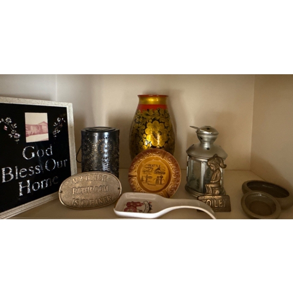Decor Collection - Solid Brass Signage, Religious Blessing, Candle Holders, Decorative Vase USSR  