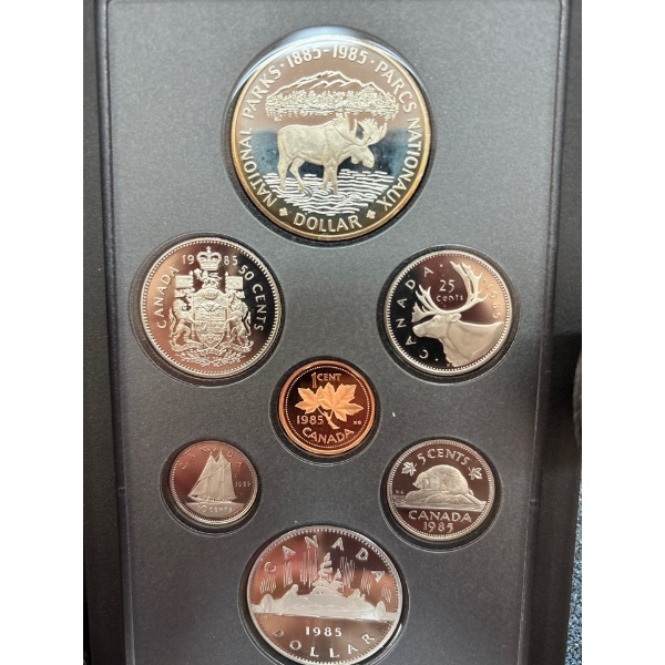 1985 Canada Proof Set - w/ Special Edition Parks Silver Dollar