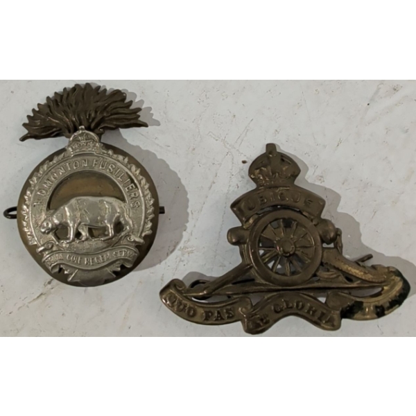 Canadian Military Cap Badges - Edmonton Fusiliers & Royal Regiment Of Artillery 