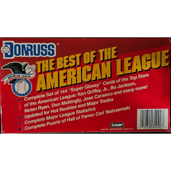 1988 Donruss - The Best of the American League Baseball Card Box Set (Sealed, 144 Cards)