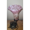 Image 2 : Small "Meyda Tiffany" Style Pink Flower Table Lamp w/ Glass Shade13 T
