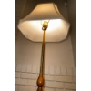 Image 3 : Traditional Turned Wood & Brass Floor Lamp w/Fabric Shade