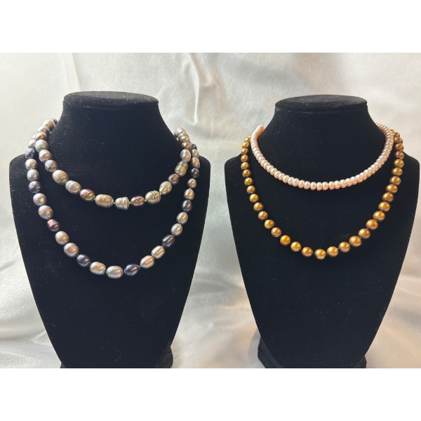 Handmade Natural Pearl Necklaces - 16 Inches Long