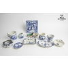 Image 1 : Collection Of Delft Blue Pottery, Small Pitchers, Mugs, And Dishes.