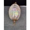 Image 3 : Vintage Oval Crackled Glass Globe Pendant Lights With Brass Fixtures
