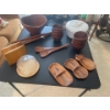 Image 1 : Large Collection of Gailstyn-Sutton Genuine Teak Salad Serving Set (12 pieces), Serving Bowl Stand, 