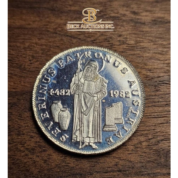 1982 Austria 500 Schilling Silver Coin Commemorating St. Severin