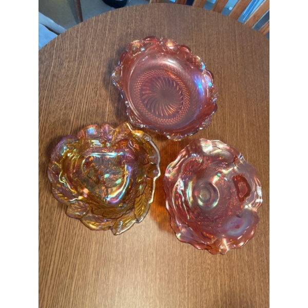 Rindskopf Carnival Glass. Fruit Bowl. Diamond Pattern. Marigold. Vintage. Indiana Glass Marigold Car