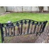 Image 3 : Metal and Wood Park Bench With Owl Statues Accentuation