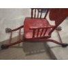 Image 8 : Vintage Adjustable Cherry Red Colour High Chair 14 w 25 d 40 1/2 h.  Vinyl/Chrome 17 w 17 1/2 d 39 h