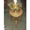 Image 1 : Mid Century Brass Chandelier w/ Wicker Bar Stool 31T 