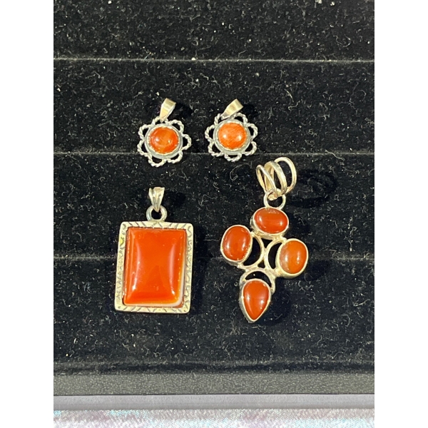 Collection of Orange Stone Pendants