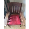 Image 3 : Wooden Rocking Chair w Vinyl Seat 28 1/2 w, 30 d, 37 h