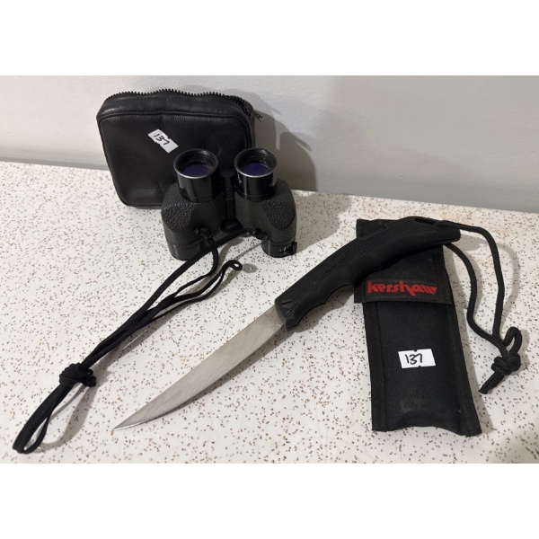 Bushnell Custom 7 x 26 Compact Binoculars & Kershaw Hunting Knife