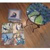Image 1 : Peacock Decor Including: Stool 12 " Diameter, 19 T, Hotplates, Storage Box