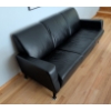 Image 3 : Vintage Genuine Leather 3 Seat Sofa w/ Chrome Legs 