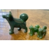 Nephrite Jade 2" Carved Husky Dog w/Babies  Carving of A Momma Sled Dog