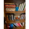 Image 3 : Large collection of cookbooks shelves included vintage cat picture, wicker basket, and three blanket
