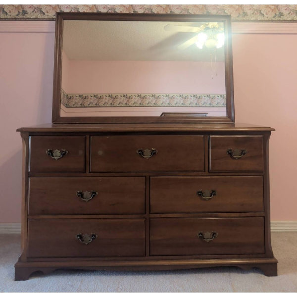Vintage Strathroy Dresser with Mirror, Solid Wood Construction