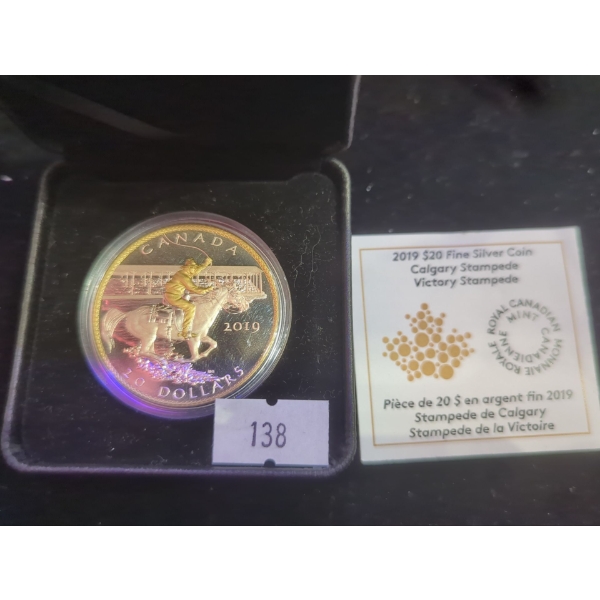RCM 2019 Calgary Stampede Victory Stampede Fine Silver 99.99 Coin 31.39g