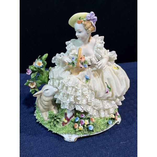 Meissen Dresden Bo Peep China Figurine (CANNOT SHIP)