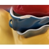 Image 4 : Colorful Serving Platter 8 X 15 and 4 Portioned Serving Bowls