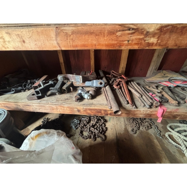 several pins for hitch’s/ hitch’s come along chains ropes