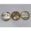 Image 1 : 3 Silver Canadian Dollars From 1959-1960-1961 80% Silver 70.1g 