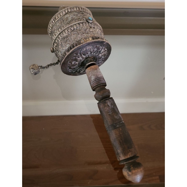 Antique Tibetan Prayer Wheel w/ Stunning Intricate Carvings - 11L 