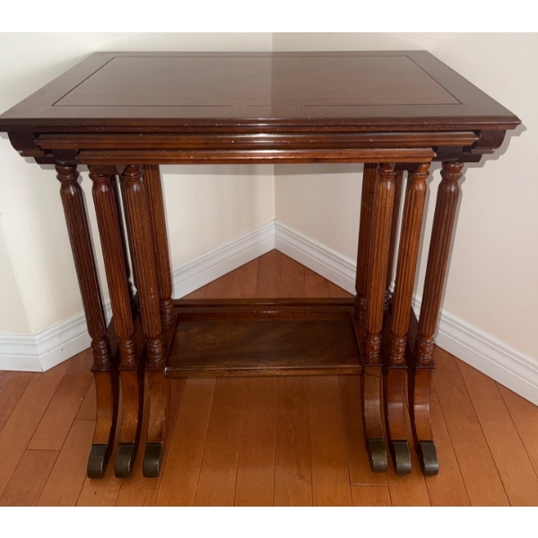Antique Nest Of 3 Georgian Style Mahogany Nesting Tables(3) 24x12x28