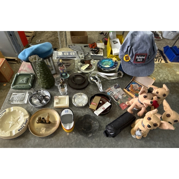 Variety Of Household Collectibles including Taco Bell Dogs, Multiple Ashtrays & More