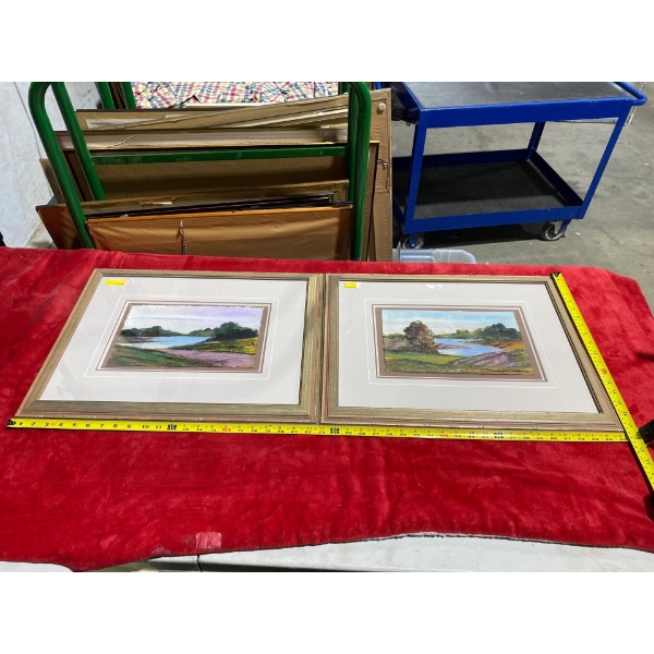 Set of 2 Paintings by Robert V _ _ _ ?(11.75" x 7" Before Frame)
