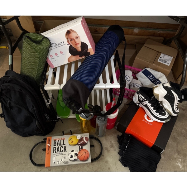 Home Fitness Bundle - Lux Yoga Matts New-ish Guess Sneakers Size 9 Sport Backpack