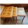 Image 3 : Vintage 1970s three combining teak coffee tables with vintage tile tops largest one is 18” height 21