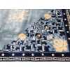 Image 4 : 12ft x 9ft Large Area Rug in Baby Blues, Navy and Cream. Some Minor Defects
