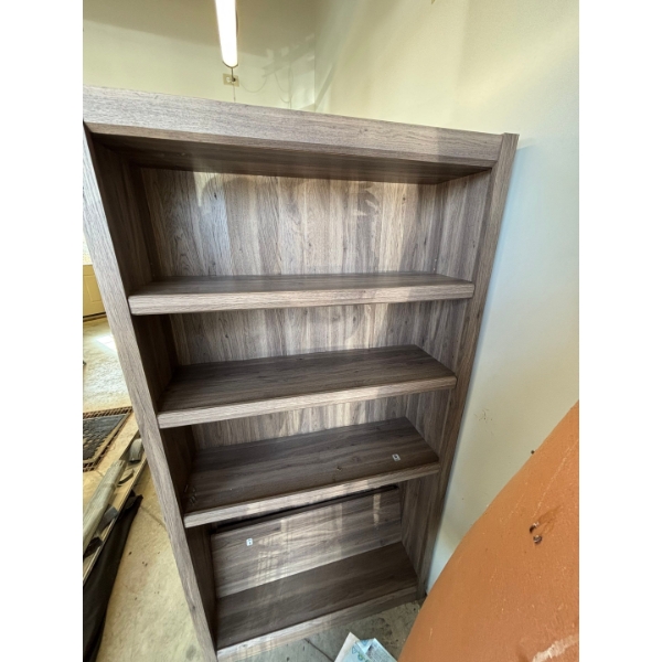 solid grey shelf for your shop or study 6’h x 1’ dx 3’w
