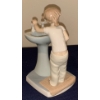 Image 5 :  LLADRO Porcelain Boy (9.5T) & Clean Up Time Girl Figurine (Girl Needs Reattaching - 4W, 4D, 8T)