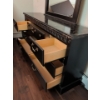 Image 6 : Dark Wood Double Dressing Table w/ Stone Inlay & Vanity Mirror ONLY  71x17x27