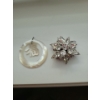 Stamped Sterling Jay Flex Custom Silver Broach w/  Mother Of Pearl Asian Pendant 