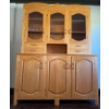 Image 2 : Gorgeous Handmade Oak Curio Cabinet / China Hutch 62x24x85 (2 Pieces) Wood Shelving